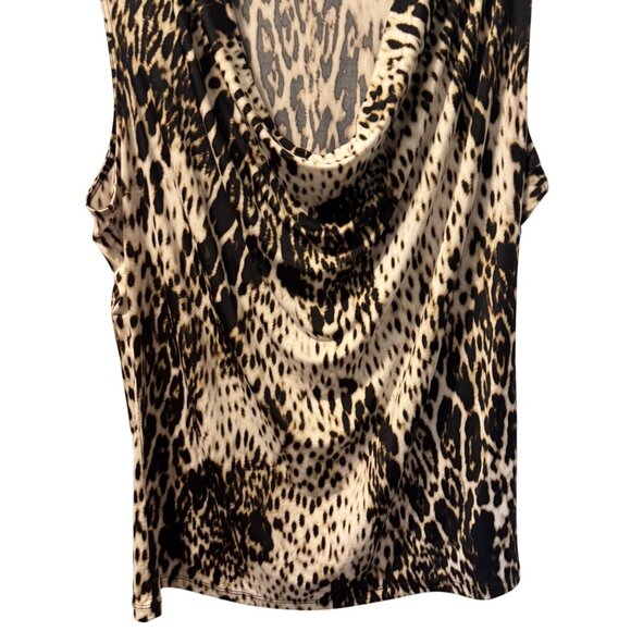 Worthington Womens Sleeveless Cowl Neck Animal Print Top Sz XL blouse - Picture 7 of 12
